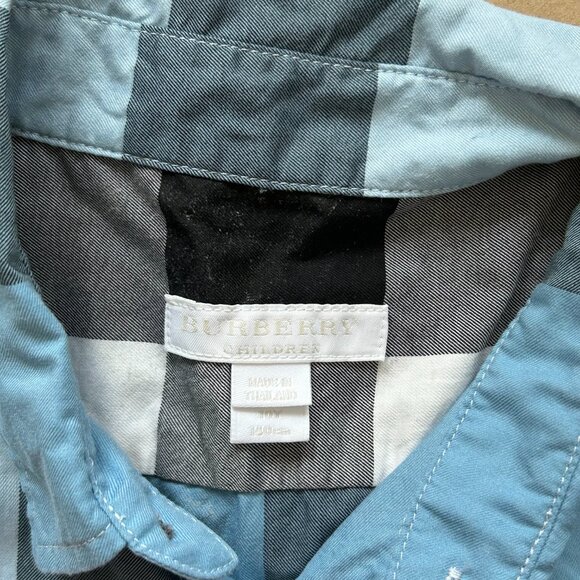 Burberry Kids Blue Camper Check Button Down | 10Y - Picture 5 of 8